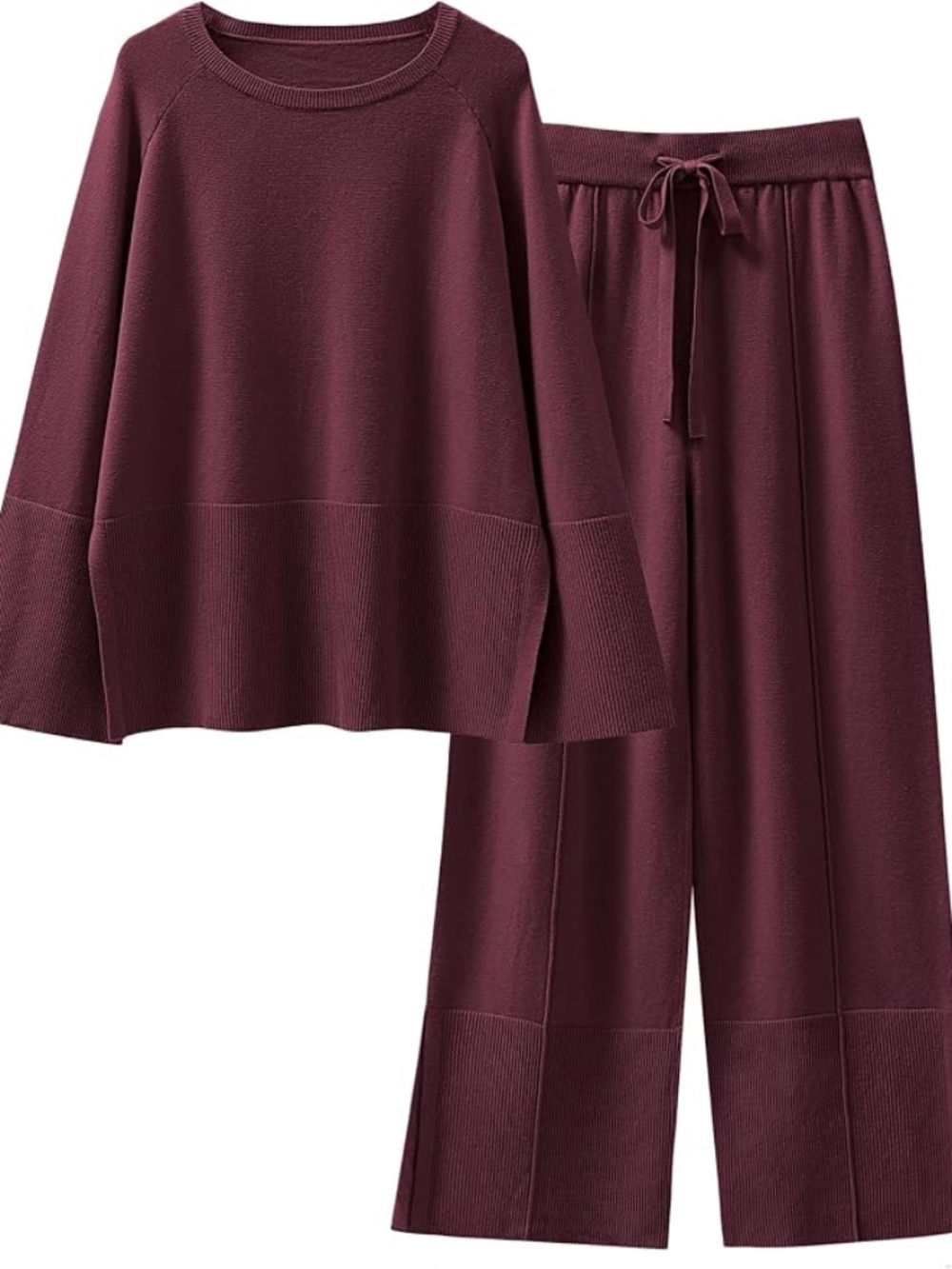 ANRABESS Womens 2 Piece Outfit Oversized Knit Sweater Set M=US(8-10)